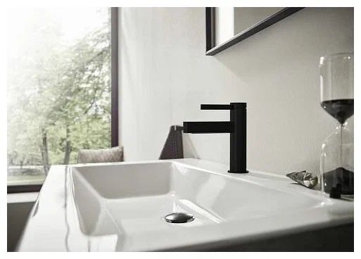 Смеситель для раковины Hansgrohe Finoris с донным клапаном черный матовый 76010670