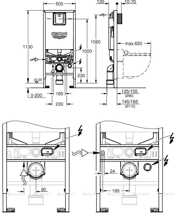 Скрытая рама Grohe Rapid SLX 39596000