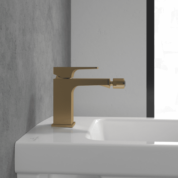 Смеситель для биде Villeroy & Boch Architectura Square матовое золото TVB12500100076
