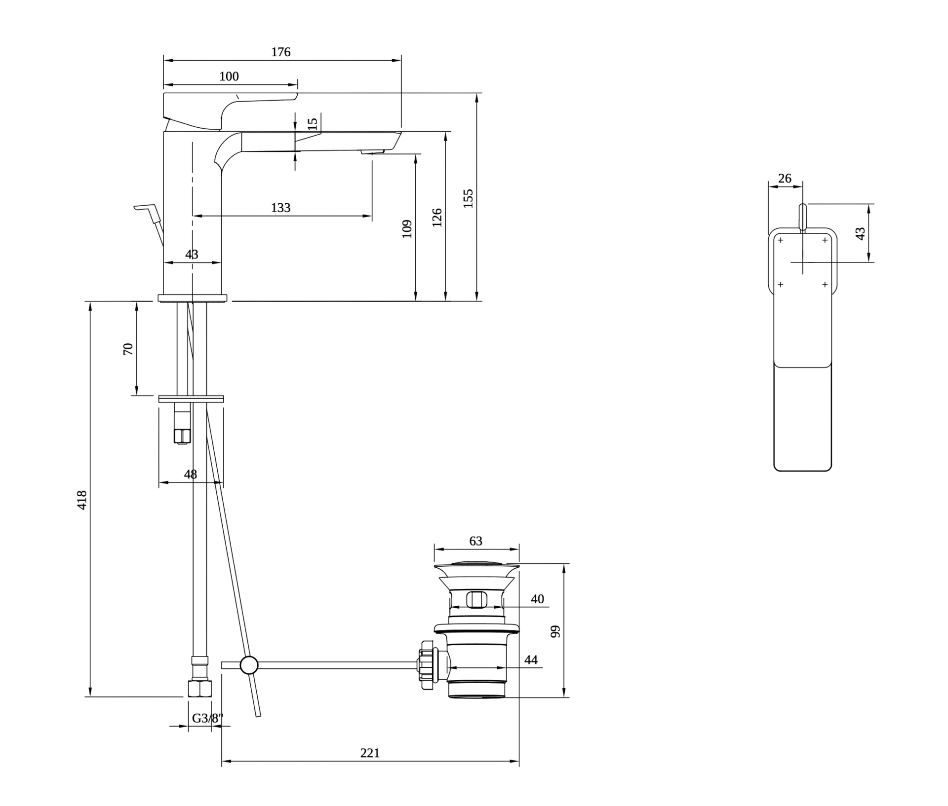 Смеситель для раковины Villeroy & Boch Subway 3.0 AquaSmart матовый никель