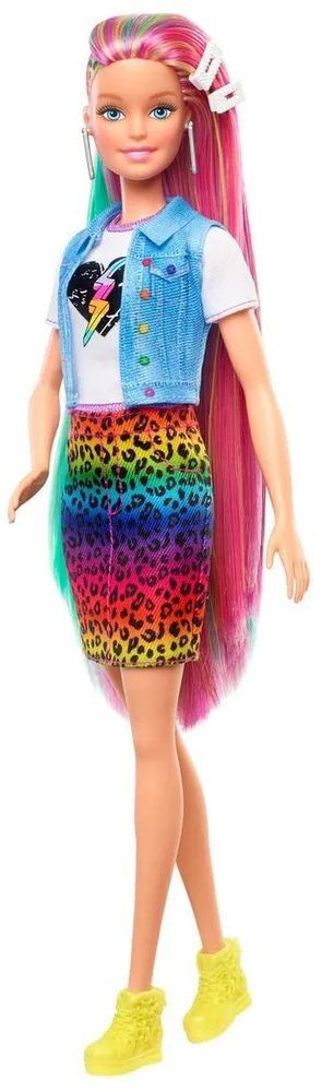 Кукла Barbie с разноцветными волосами GRN81 розовый
