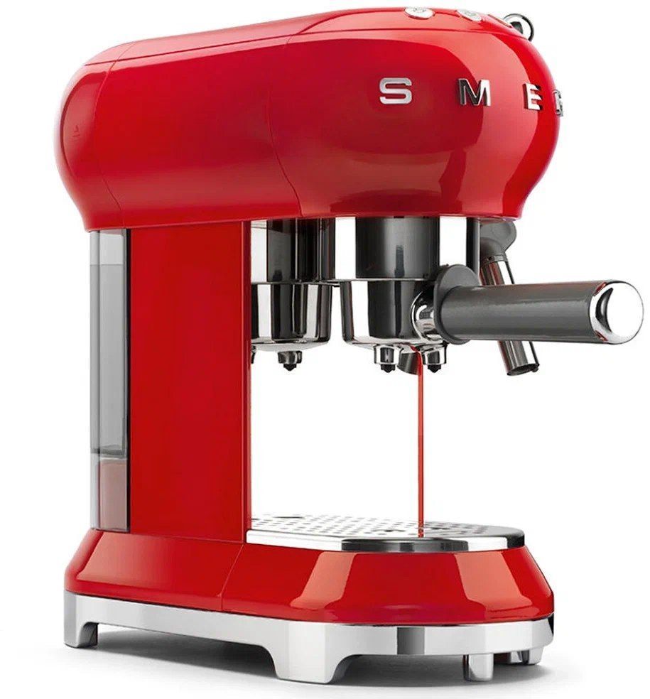 Кофеварка рожковая Smeg ECF01, красный