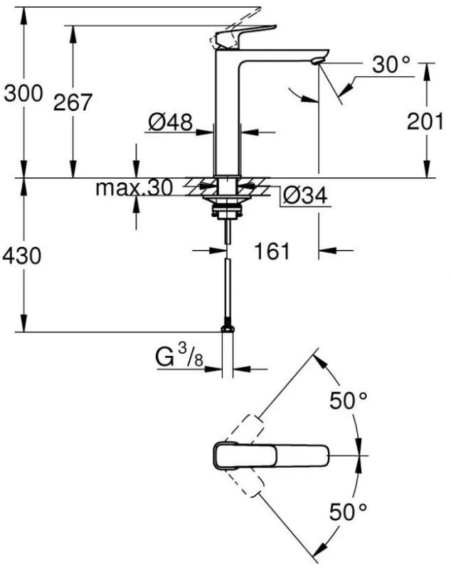 Смеситель для раковины Grohe Cubeo 1017292430 матовый черный