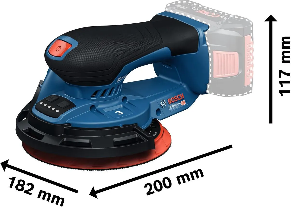 Эксцентриковая шлифовальная машина аккумуляторная Bosch GEX 18V-150-3 Professional 0601372903
