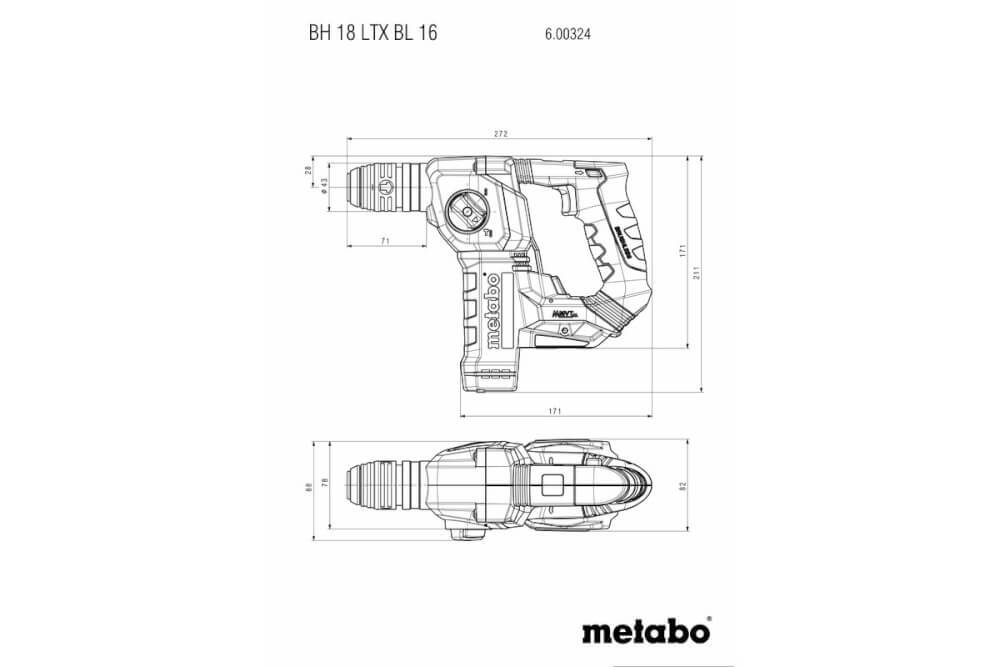 Перфоратор аккумуляторный Metabo BH 18 LTX BL 16 600324850 без акб и зу