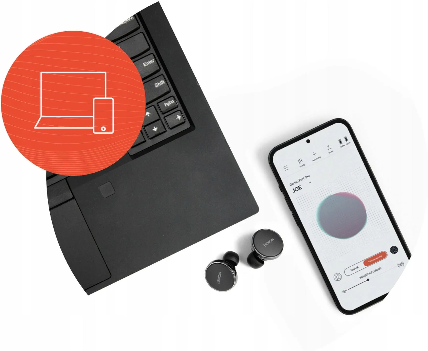 Беспроводные наушники Denon PerL Pro Black