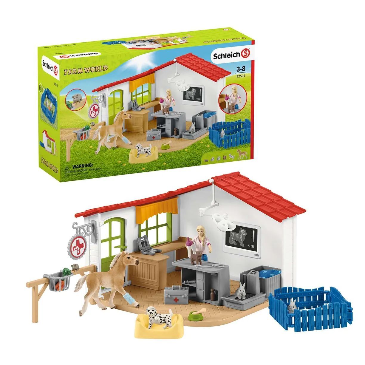 Игровой набор "Ветеринарная клиника с домашними животными" Schleich Farm World/ для детей от 3 лет/ Шляйх 42502