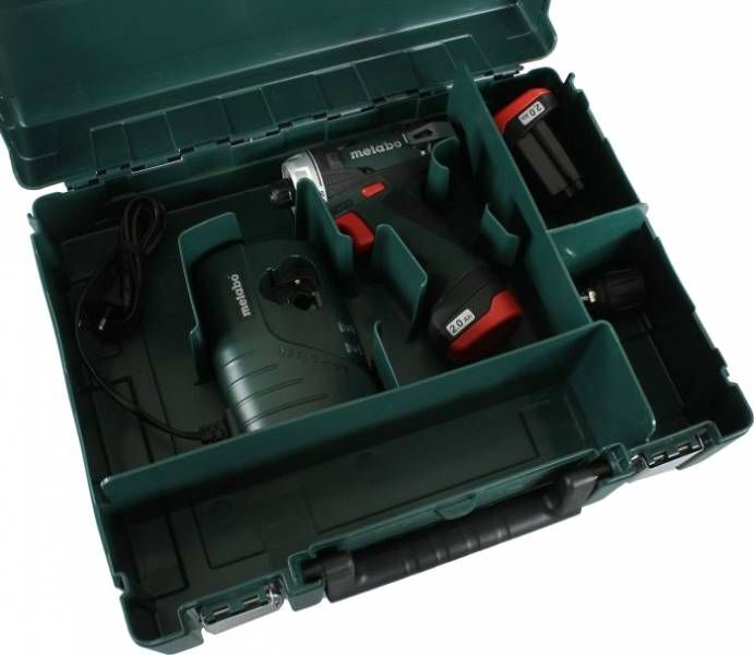 Дрель-шуруповёрт аккумуляторная Metabo PowerMaxx BS Basic 600080500 в кейсе с 2 аккумуляторами Li-Power 10,8 V/2,0 Ah
