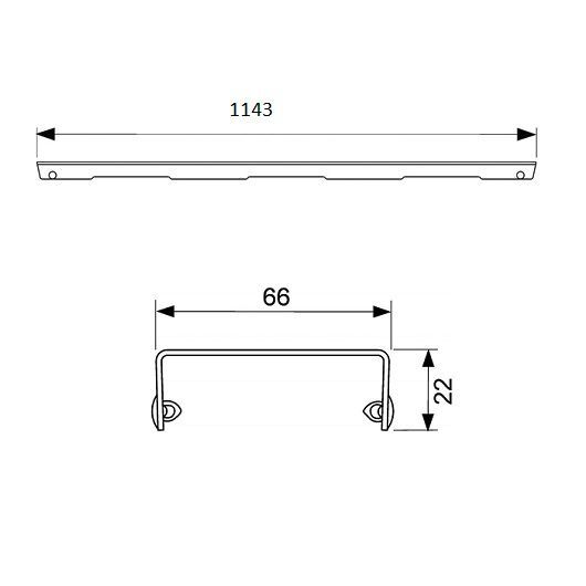 Решетка TECE 601210 "basic", нержавеющая сталь, глянец для душевого канала, прямая 1200