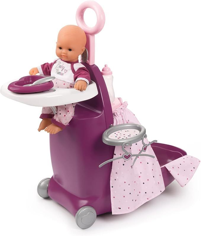 Smoby Набор для кормления и купания пупса в чемодане Baby Nurse (220346) розовый/серебристый