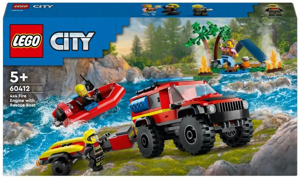 Конструктор LEGO City 60412 Вездеход пожарной службы со спасательной лодкой