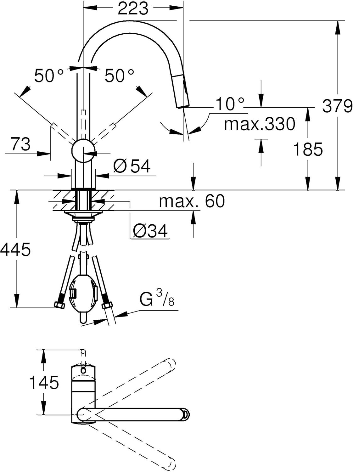 Однорычажный смеситель для мойки Grohe Minta 32321003
