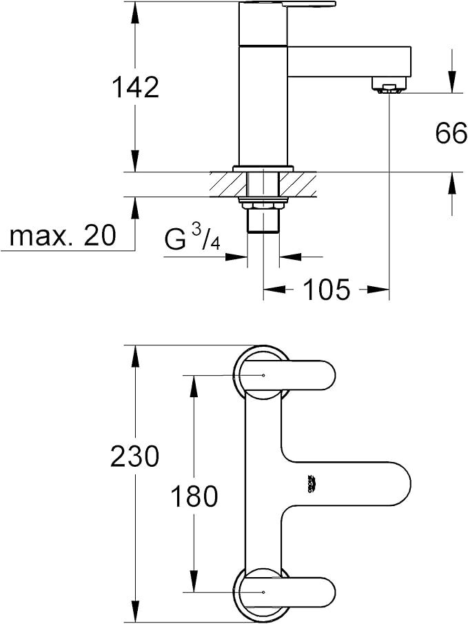 Смеситель для ванны Grohe Get Chrom 25134000