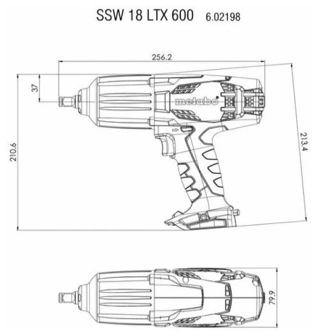 Гайковёрт ударный аккумуляторный Metabo SSW 18 LTX 600 602198840 без акб и зу