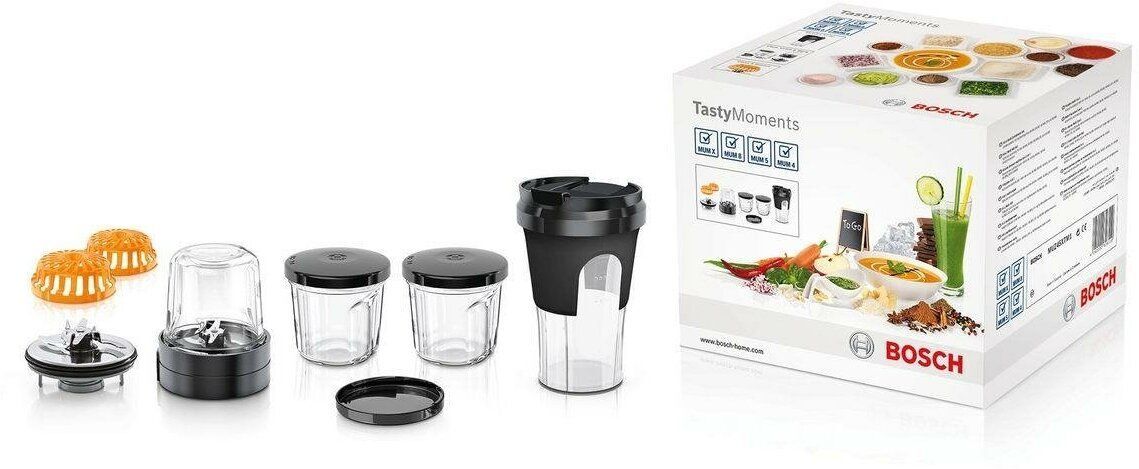 Набор аксессуаров BOSCH MUZ45XTM1 для блендера, кухонного комбайна Bosch, черный