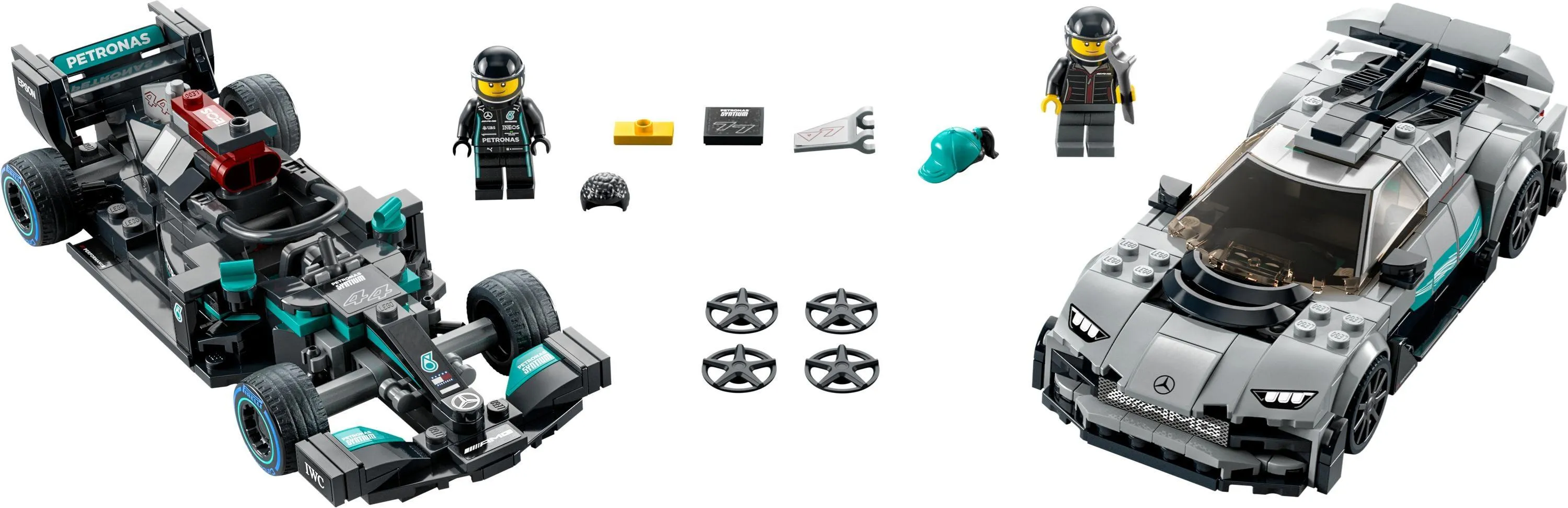 Конструктор LEGO Speed Champions 76909 Mercedes-AMG F1 W12 E Performance и Mercedes-AMG ONE