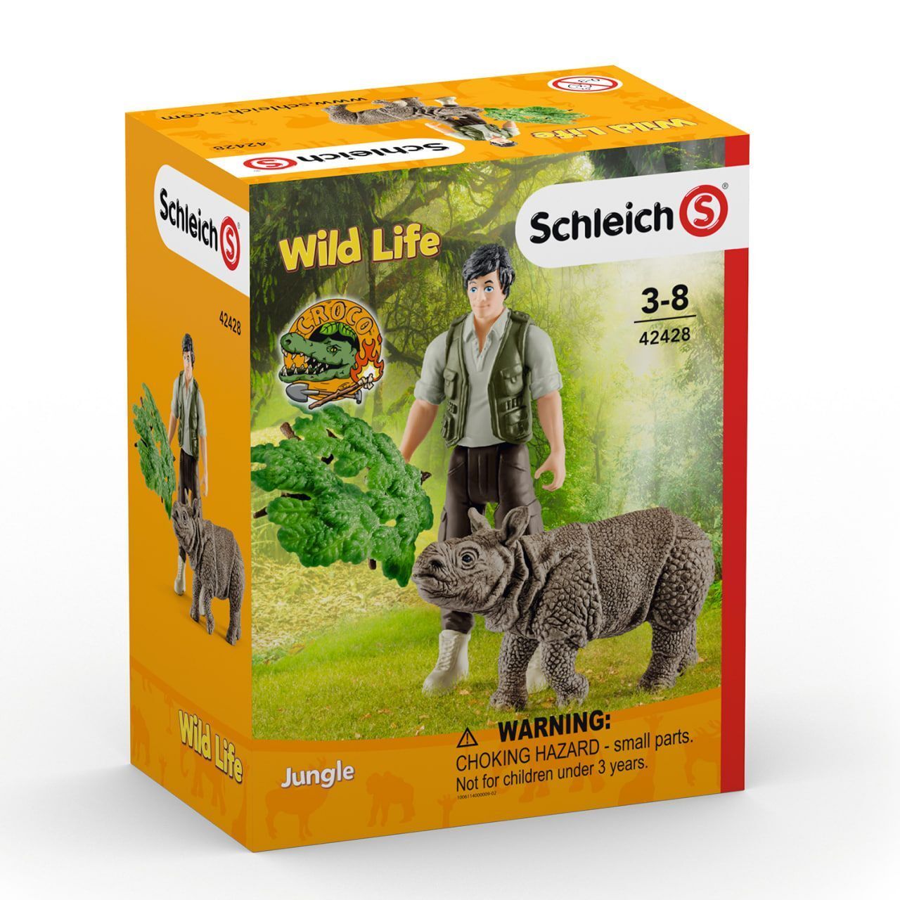 Набор Schleich 42428 Лесник и индийский носорог