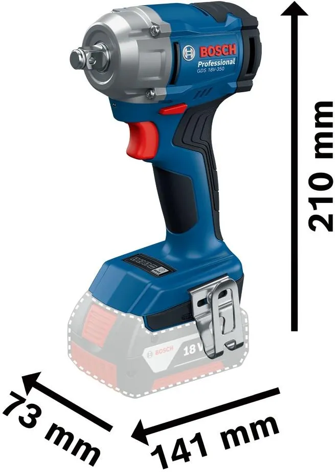 Аккумуляторный гайковёрт Bosch GDS 18V-350 Professional 06019M5021
