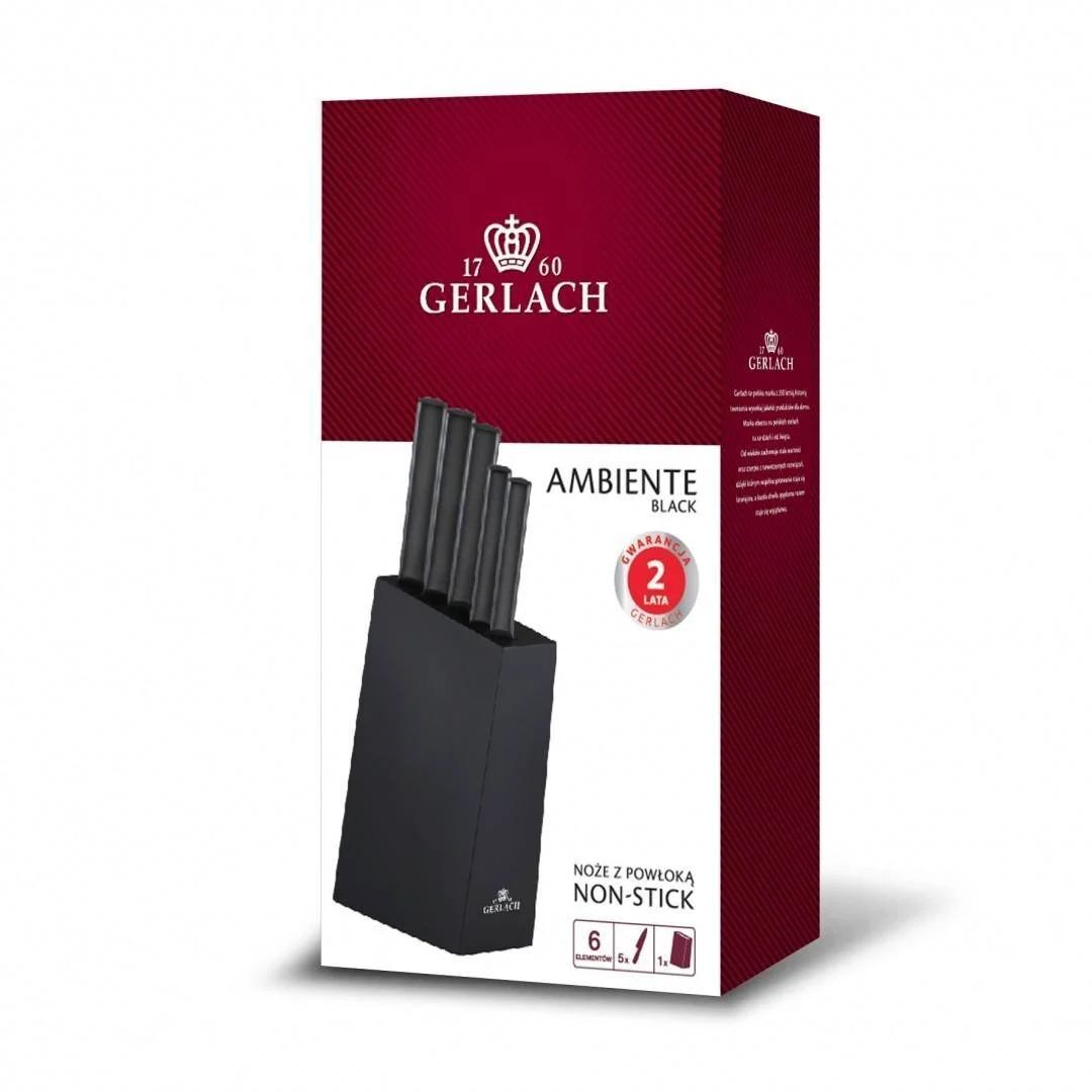 Комплект ножей в блоке GERLACH Ambiente Black (984)