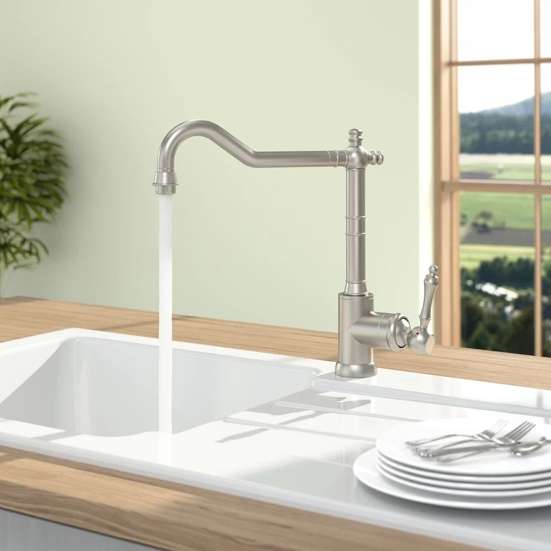 Однорычажный смеситель для мойки Villeroy & Boch Avia 2.0 (924000LC) из нержавеющей стали