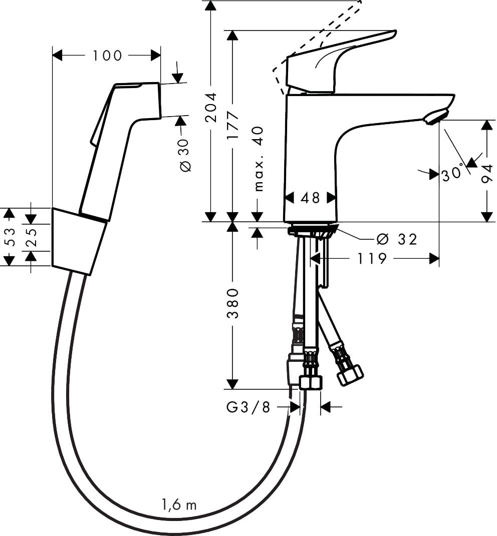 Смеситель для раковины Hansgrohe Focus Биде DN15 31927000 хром