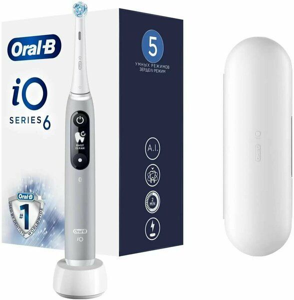 Электрическая зубная щетка Oral-B iO6, серый