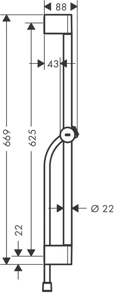 Душевая штанга/держатель Hansgrohe Pulsify, черный матовый 24400670