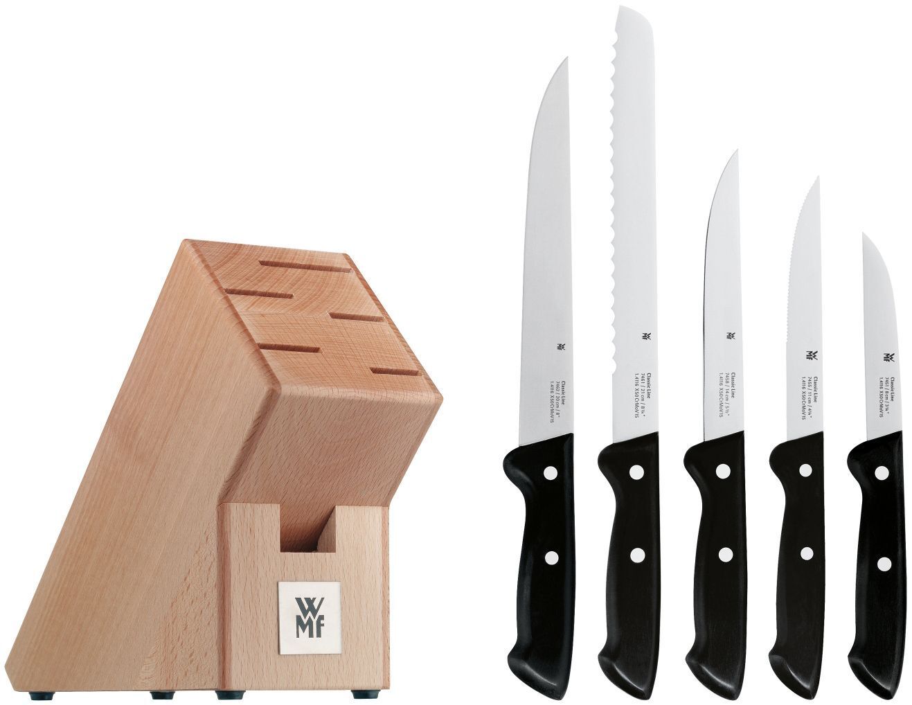 Набор WMF Classic Line, 5 ножей с подставкой