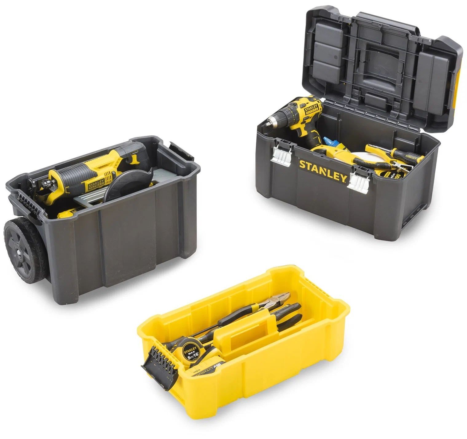 Ящик-тележка STANLEY STST1-80151 Essential Rolling Workshop, 63x46x28.5 см, 18'' , черный