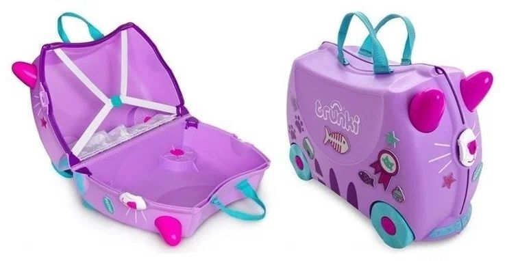 Чемодан-каталка trunki, ручная кладь, 46х31х21 см, 18 л, 1.7 кг, Кошка Кэсси
