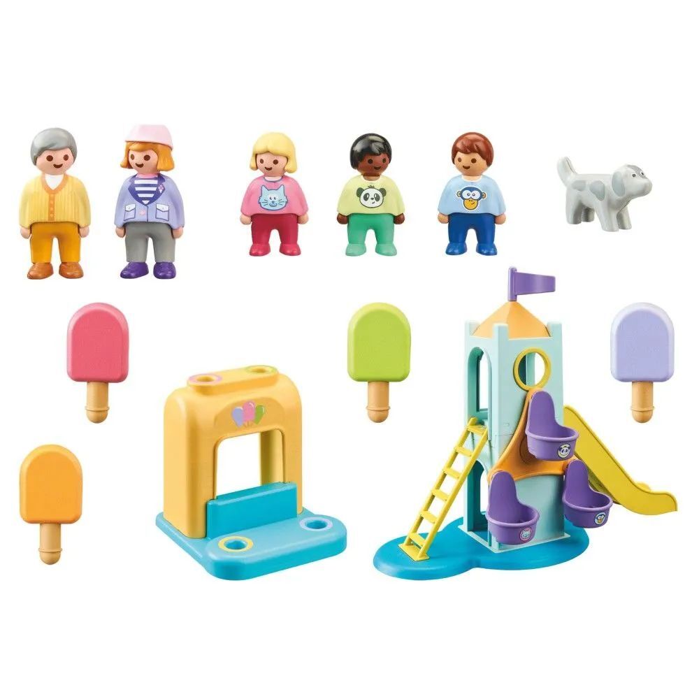 Playmobil - 1.2.3 Башня приключений и подставка для мороженого 71326