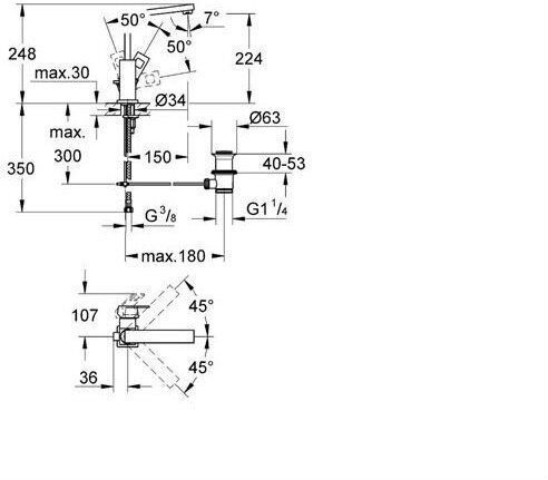 Grohe Смеситель Grohe Eurocube 2313500E для раковины