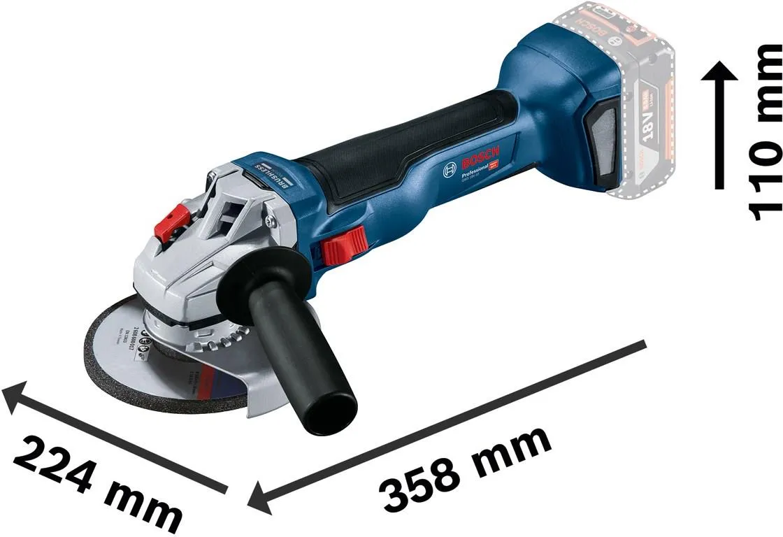 Аккумуляторная угловая шлифовальная машина Bosch GWS 18V-10 Professional 06019J4002