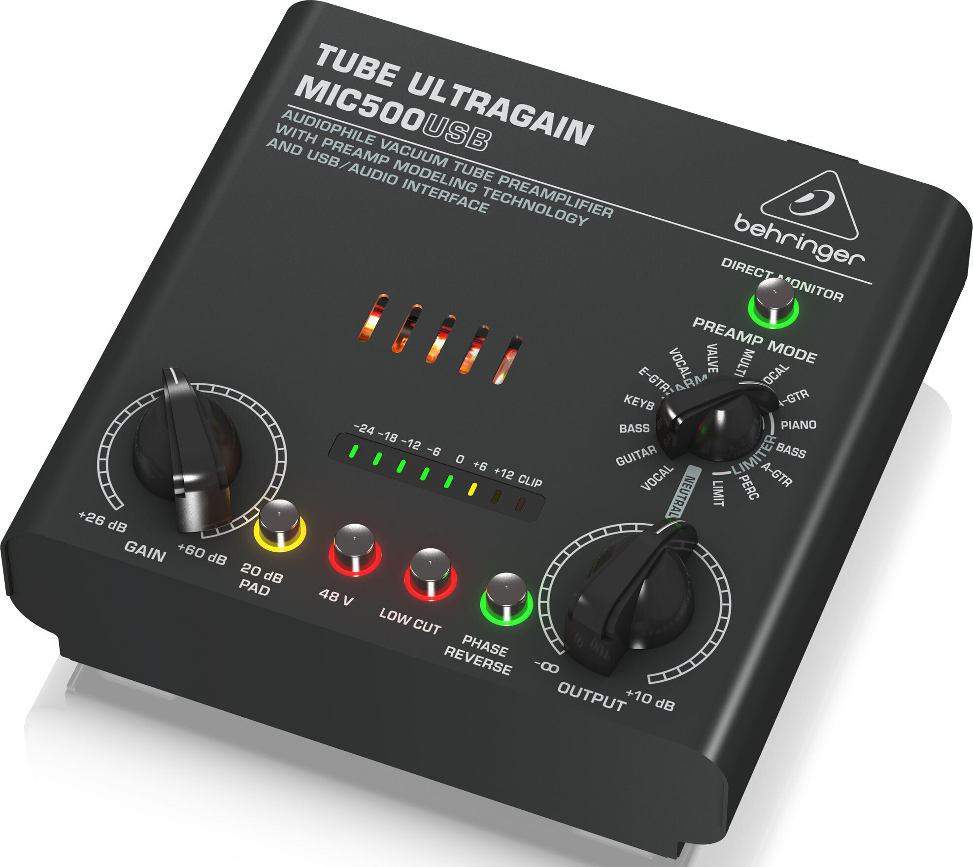 Behringer VOICE STUDIO набор для звукозаписи: MIC500USB ламповый предусилитель, конденсаторный микрофон C-1