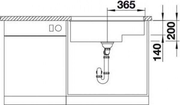Врезная кухонная мойка 46 см, Blanco Subline 700-U Level Silgranit PuraDur с InFino, антрацит