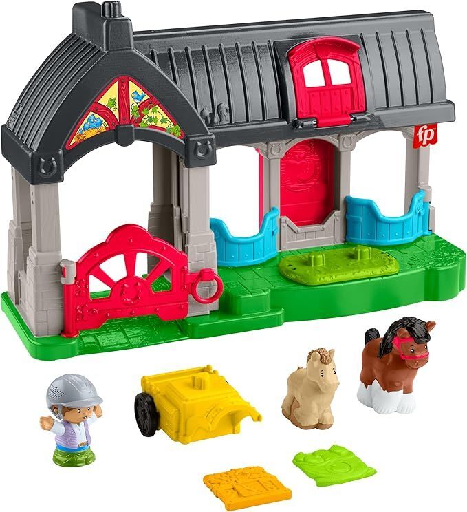 Fisher-Price Little People Игрушечная ферма с лошадками и аксессуарами для детей от 1 года, HWR84