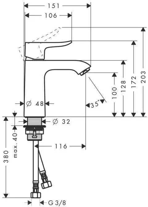 Смеситель для раковины Hansgrohe Metris E2 31084000