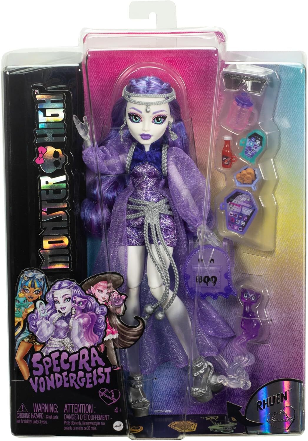 Кукла Mattel Monster High Спектра Вондергейст и питомец Руэнский хорек HXH77