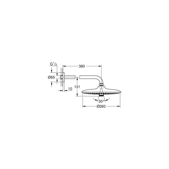 Лейка верхнего душа Grohe Euphoria 260 26458000, хром хром