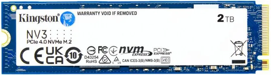 Твердотельный накопитель Kingston NV3 M.2 Pcie 4.0 NVMe 2TB SNV3S2000G