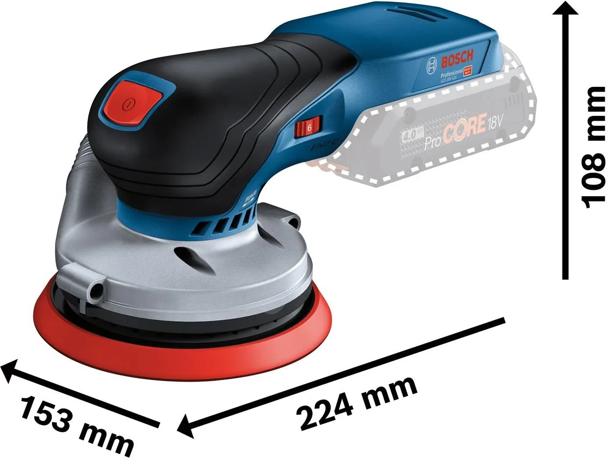 Эксцентриковая шлифовальная машина аккумуляторная Bosch GEX 18V-125 Professional 0601372201