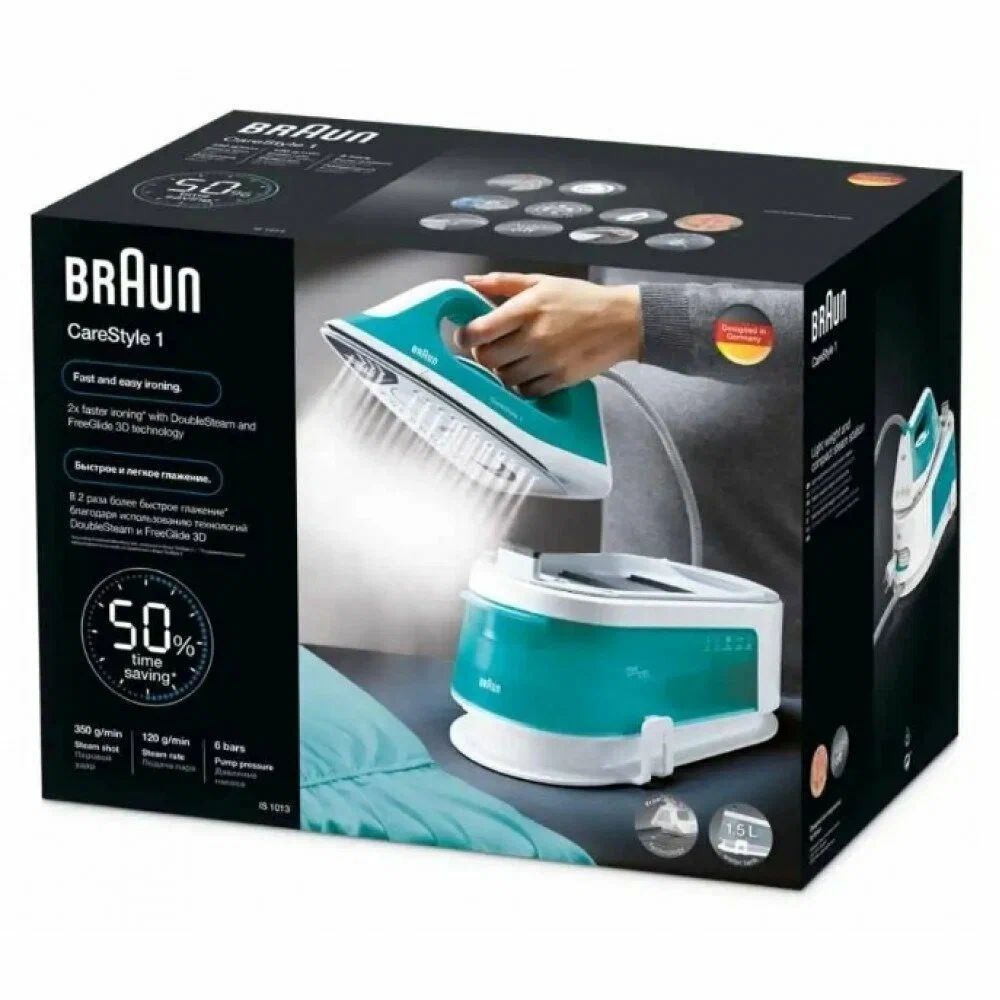 Парогенератор Braun CareStyle 1 IS1013GR бирюзовый/белый