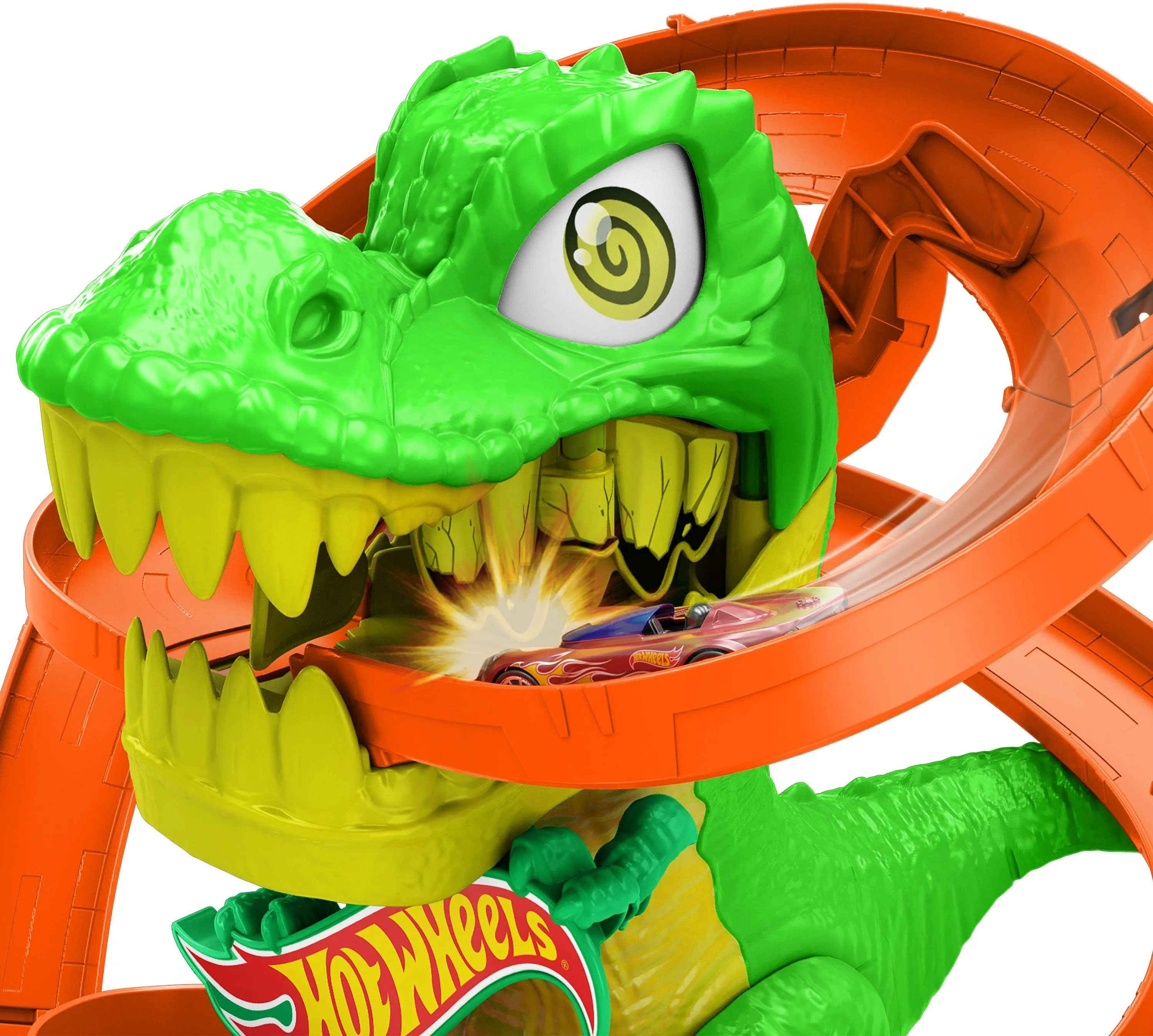 Игрушечный трек Hot Wheels Twisted Track T-rex JBM73