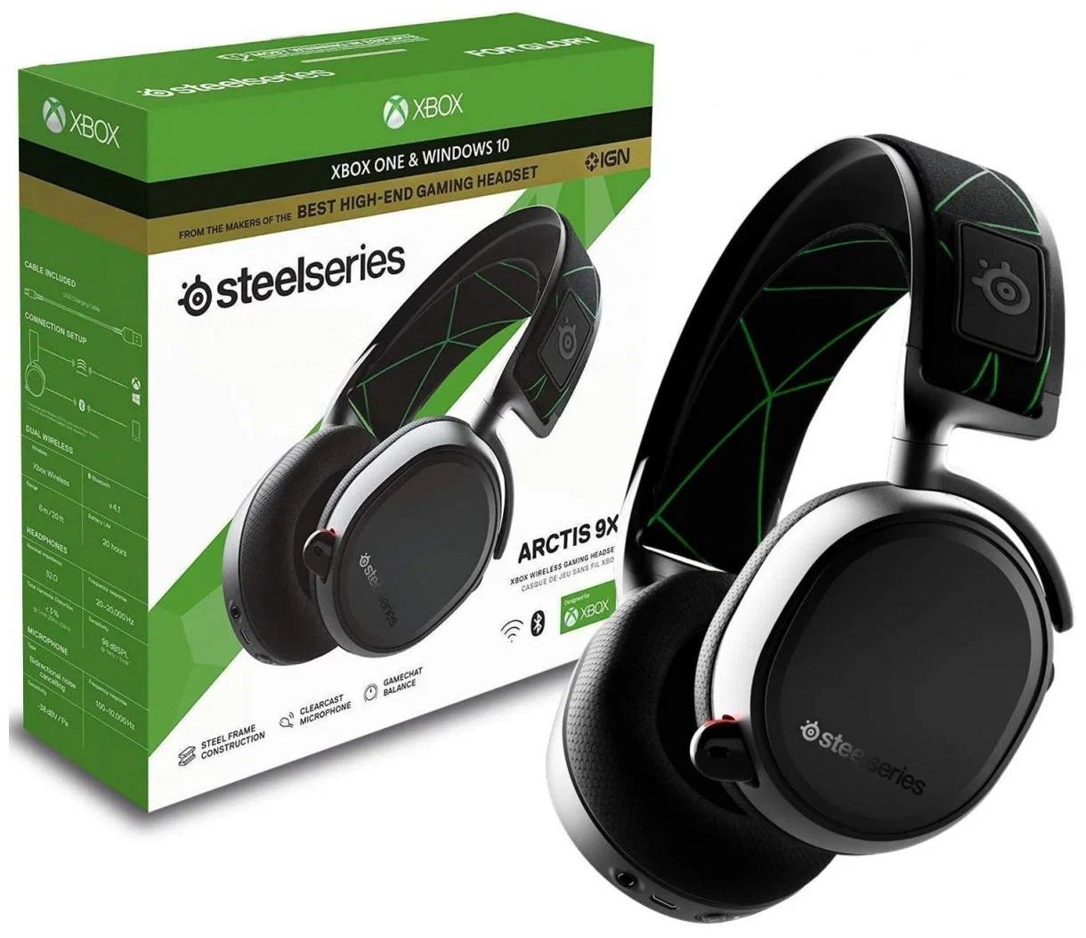 Беспроводная компьютерная гарнитура SteelSeries Arctis 9X, черный