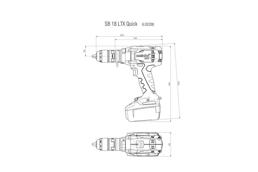Дрель-шуруповёрт аккумуляторная Metabo SB 18 LTX Quick 602200840 без акб и ЗУ