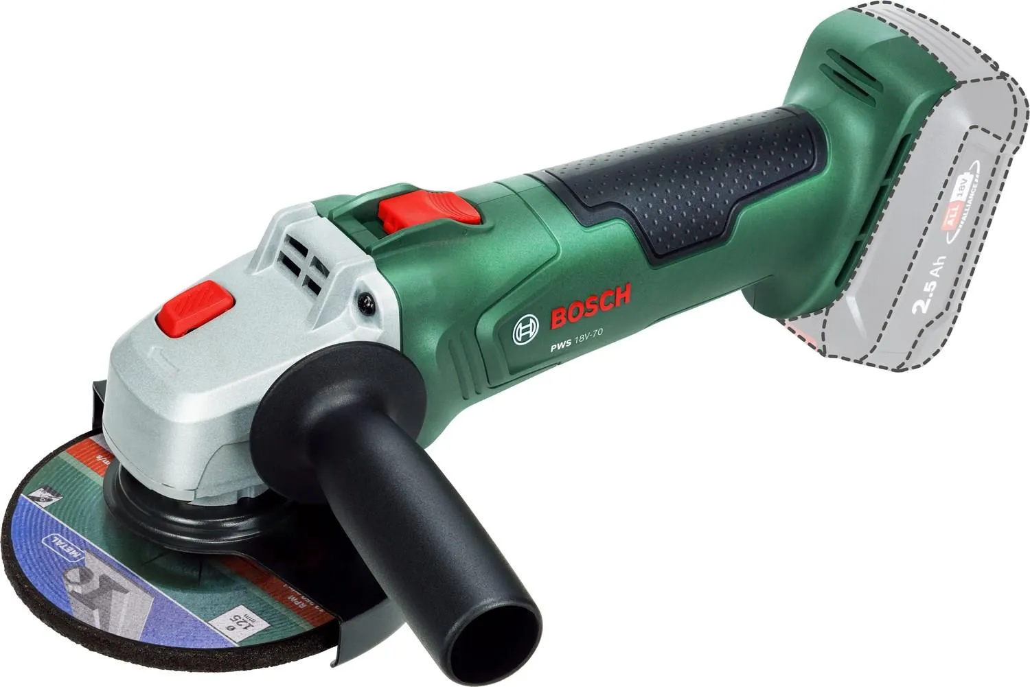 Аккумуляторная угловая шлифовальная машина Bosch PWS 18V-70 06033E6001