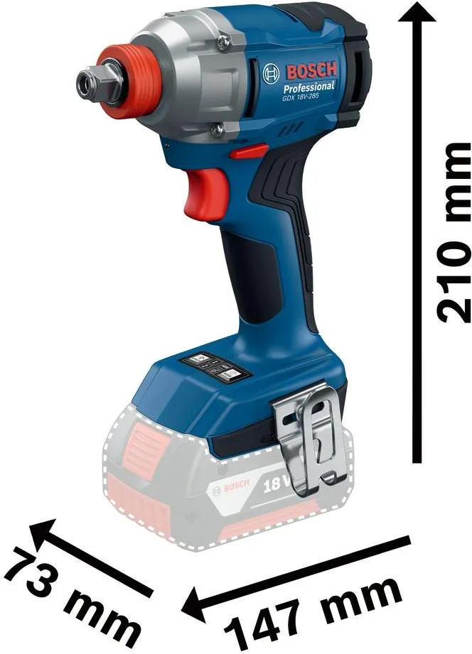 Комбинированный гайковёрт/шуруповёрт Bosch GDX 18V-285 Professional 06019N2122