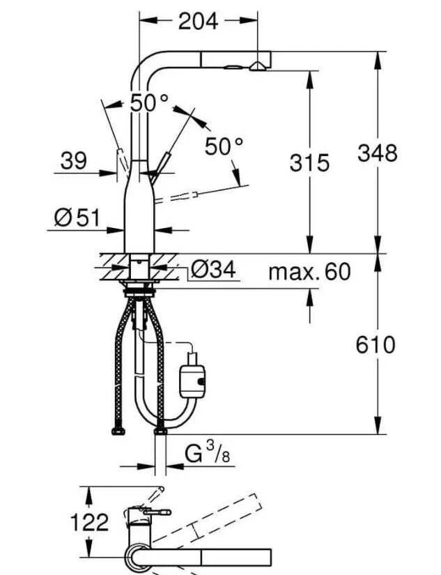 Смеситель для кухни Grohe Essence New Single Hole Brushed Cool Sunrise 30270Gn0