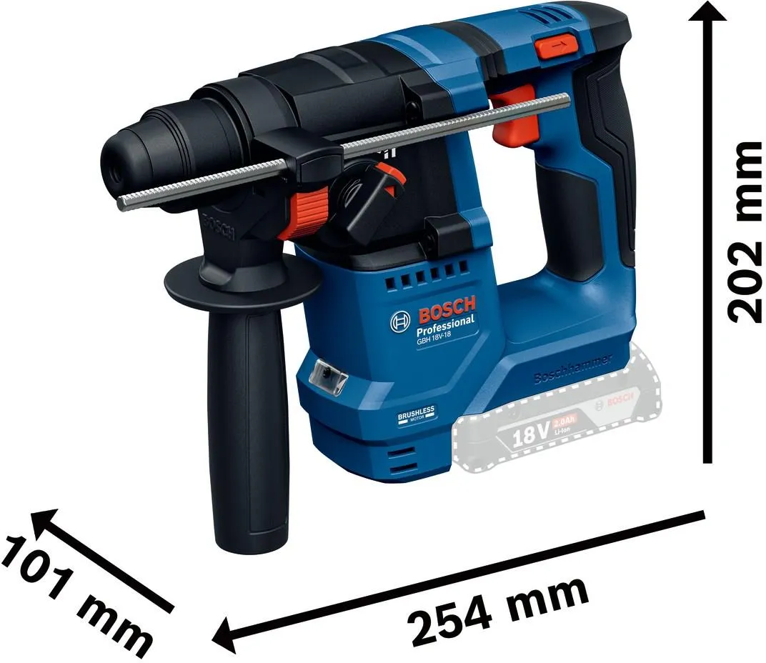 Аккумуляторный перфоратор Bosch GBH 18V-18 Professional 0611927000