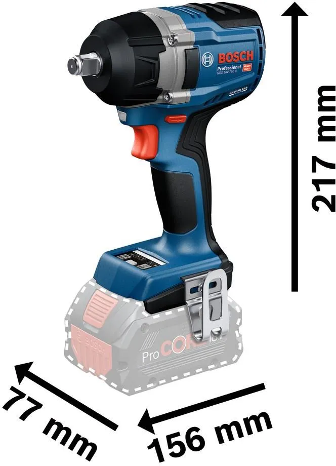 Аккумуляторный ударный гайковерт Bosch GDS 18V-750 C Professional 06019L9000